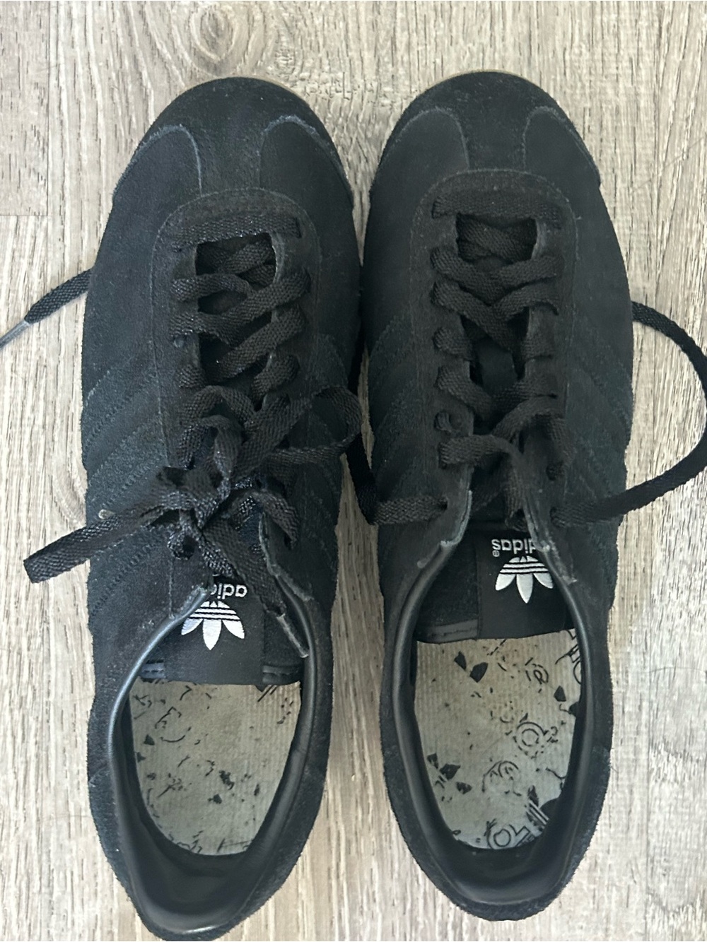 Adidas Originals Black Suede Gum Sole Sneakers